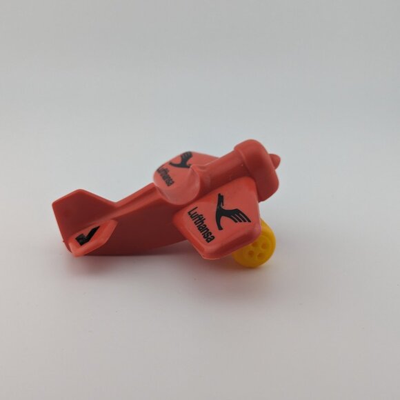 Vintage Viking Plast Sweden Red Lufthansa Prop Plane Airplane - Picture 3 of 5